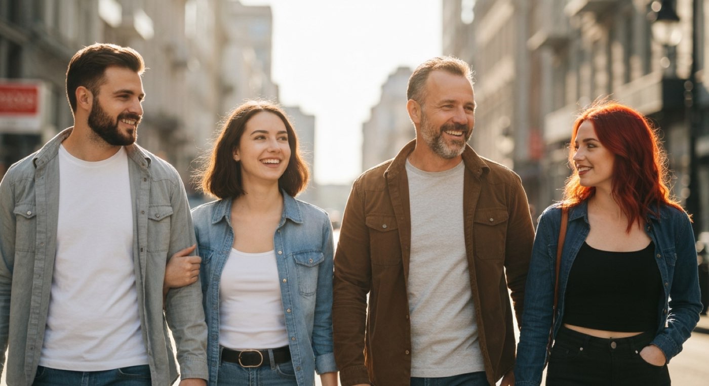 Man dressed effortlessly well in simple outfit